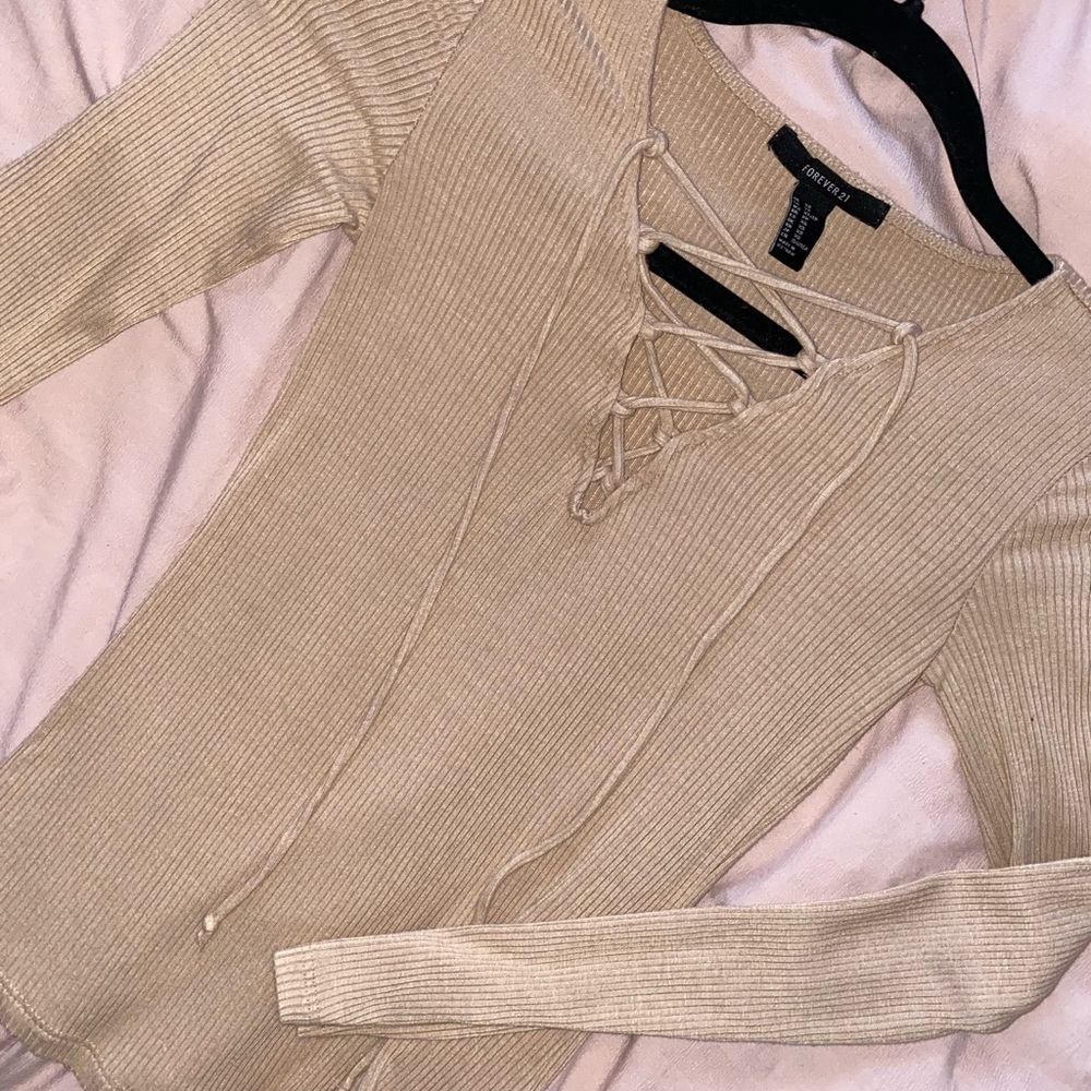 forever 21 lace up front top
